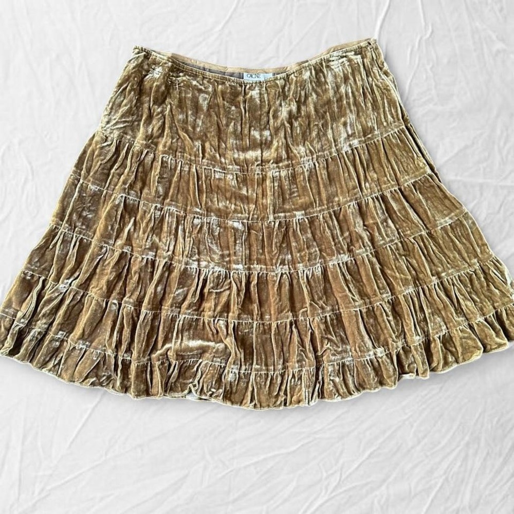 Cache gold boho silk skirt